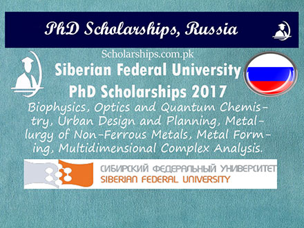 Siberian Federal University PhD Scholarships.