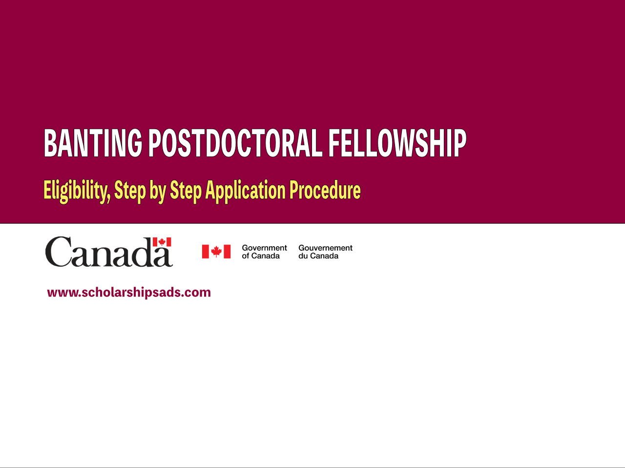  Banting Postdoctoral Fellowships 