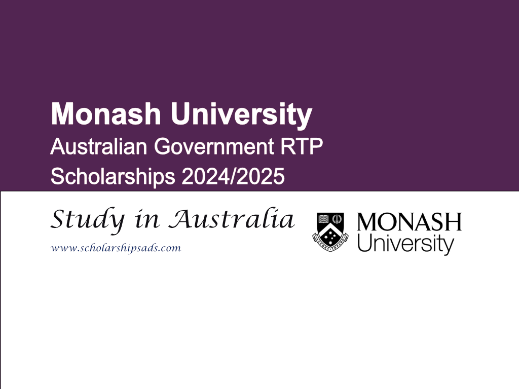 Monash University Australian Government RTP Scholarships.