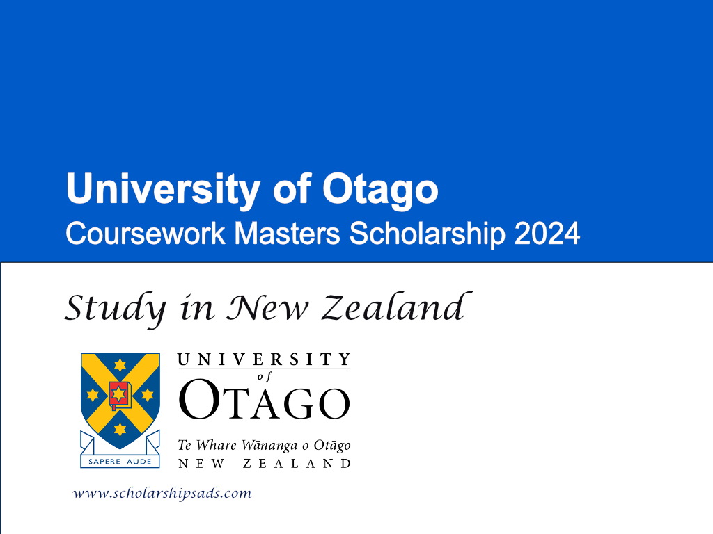 University of Otago Coursework Masters Scholarships.