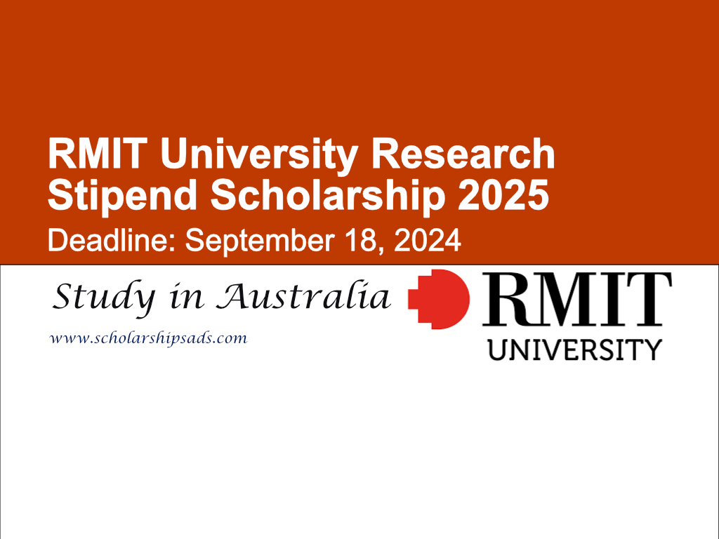 RMIT University 2025 Research Stipend Scholarship, Australia