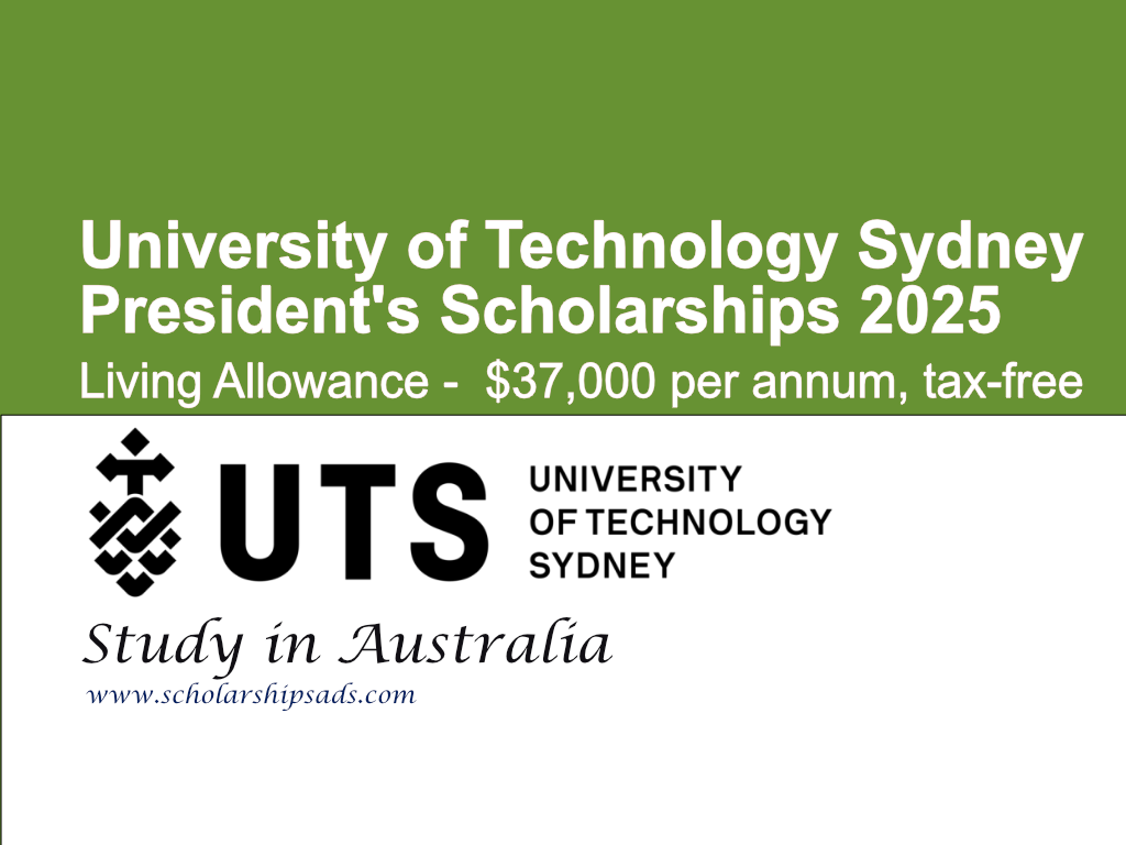 University of Technology Sydney Presidents Scholarships.