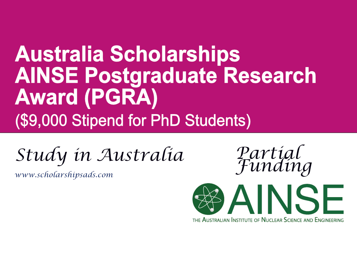 AINSE Postgraduate Research Award (PGRA) 2026, Australia ($9,000 Stipend for PhD Students)