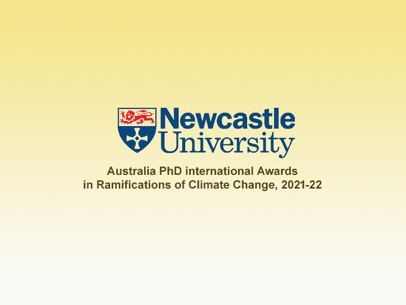 Australia PhD international Awards in Ramifications of Climate Change, 2021-22