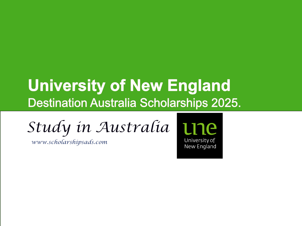 University of New England Destination Australia Scholarships 2025.