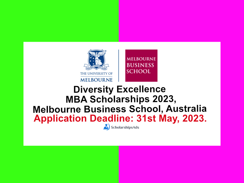 Diversity Excellence MBA Scholarships 2023, Melbourne Business School, Australia