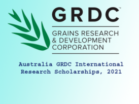 Australia GRDC International Research Scholarships, 2021