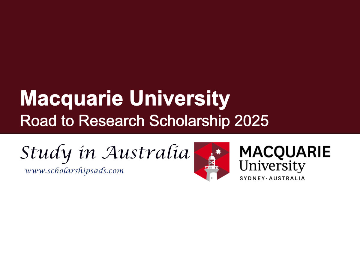 Macquarie University Australia Road to Research Scholarships.