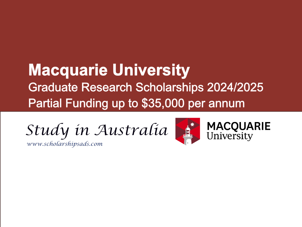 Macquarie University Sydney Australia Graduate Research Scholarships 2024/2025