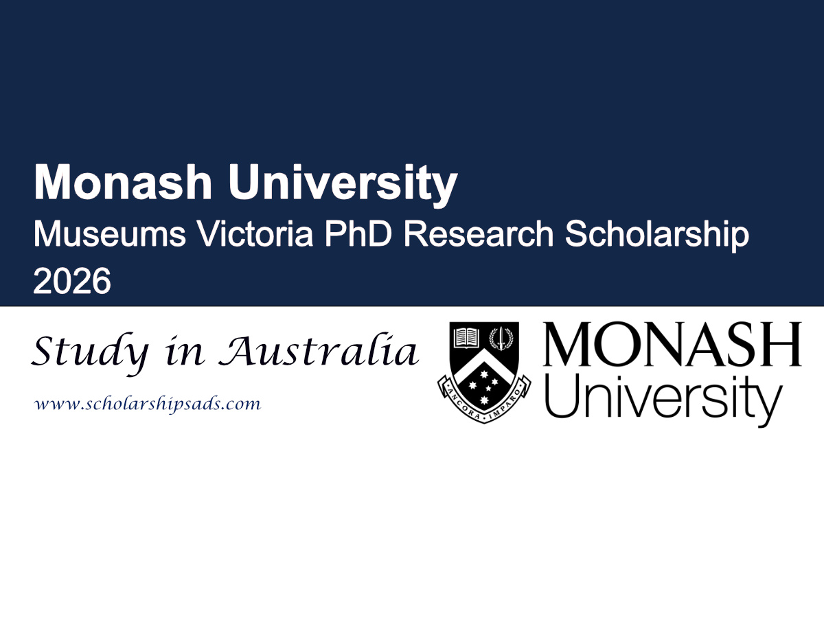 Australia Monash University Museums Victoria PhD Research Scholarship 2026