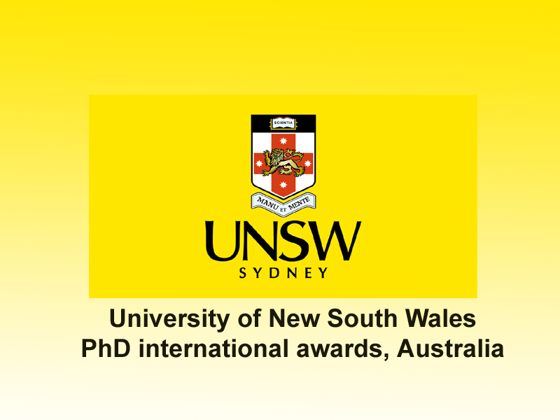 University of New South Wales PhD international awards, Australia