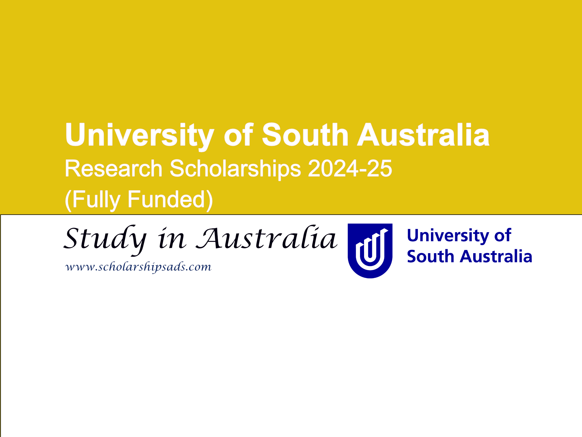 University of South Australia Research Scholarships 2024-2025. (Fully Funded)