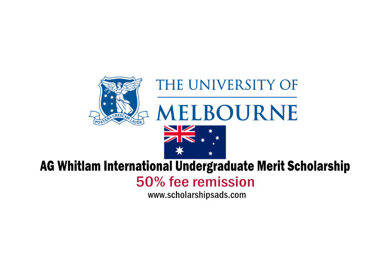 University of Melbourne Australia AG Whitlam International Undergraduate Merit Scholarships.