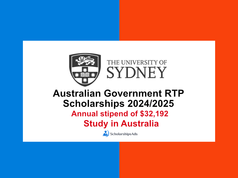 University of Sydney Australian Government RTP Scholarships.