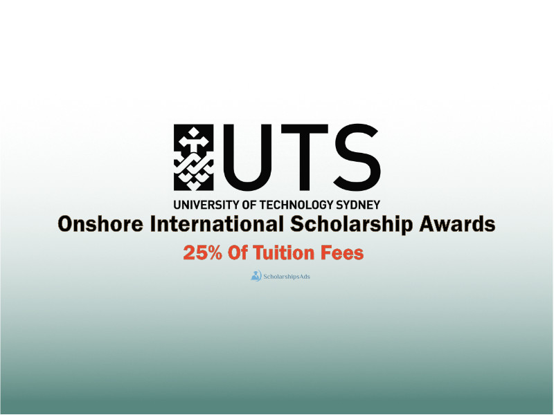  UTS Onshore Postgraduate International Scholarships.