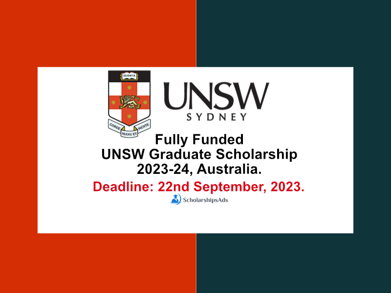 Fully Funded UNSW Graduate Scholarship 2023-24, Australia.
