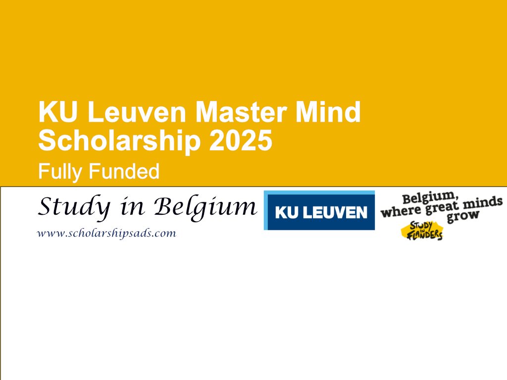 KU Leuven Belgium Master Mind Scholarships.