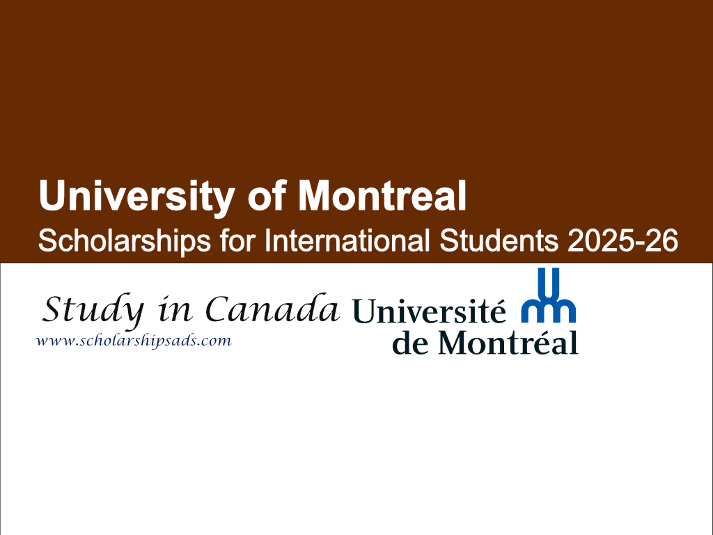 University of Montreal Canada Scholarships 2025-26 for International Students