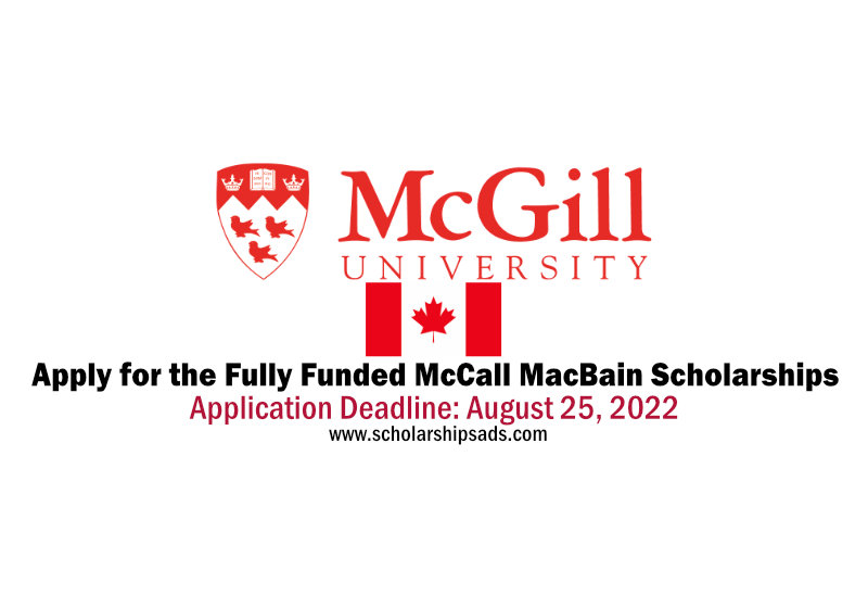 McGill University Fully Funded McCall MacBain Scholarships.