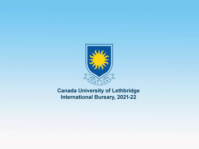 Canada University of Lethbridge International Bursary, 2021-22