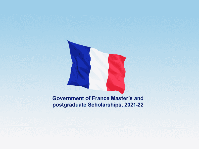 Government of France Master’s and postgraduate Scholarships.