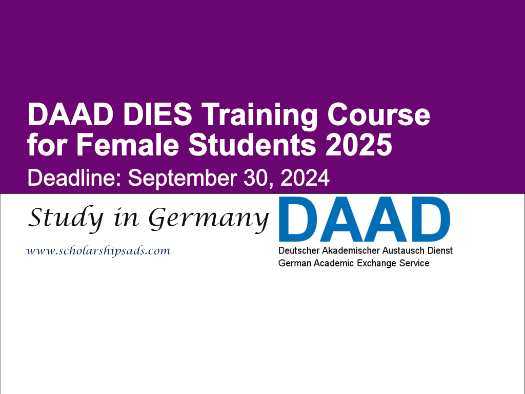 DAAD Germany DIES Training Course for Female Students 2025