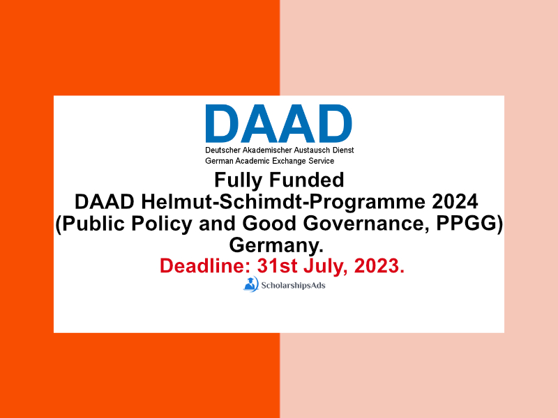  Fully Funded DAAD Helmut-Schimdt-Programme 2024 (Public Policy and Good Governance, PPGG) Germany. 