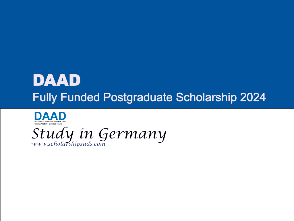DAAD International Postgraduate Scholarship 2024, Germany.