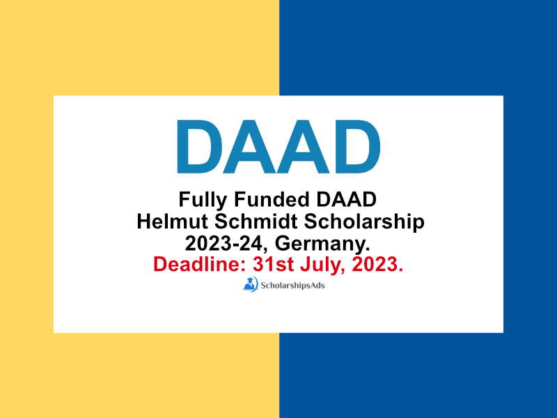 Fully Funded DAAD Helmut Schmidt Scholarship 2023-24, Germany.