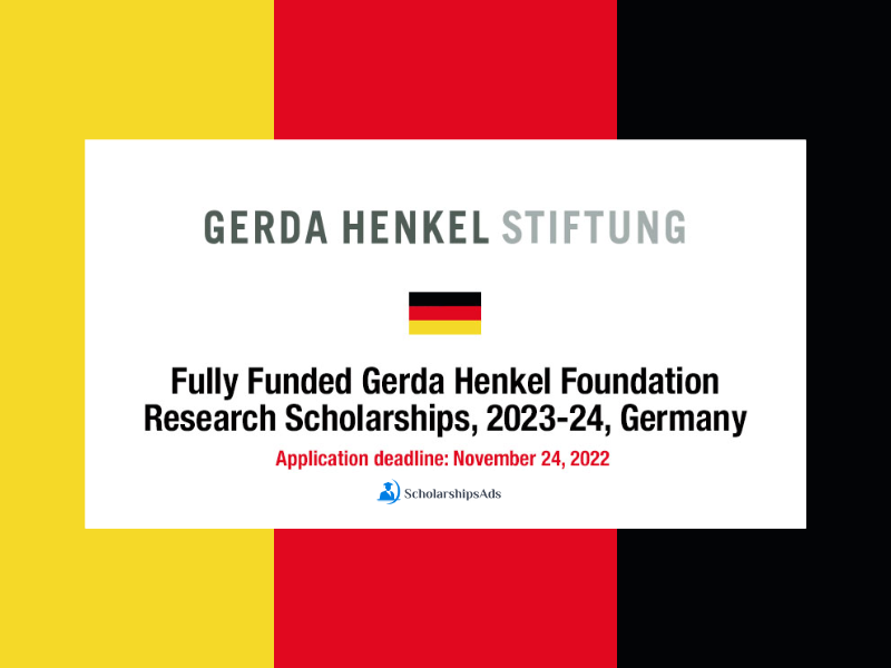  Gerda Henkel Foundation Fully funded research fellowship, Germany 2023 