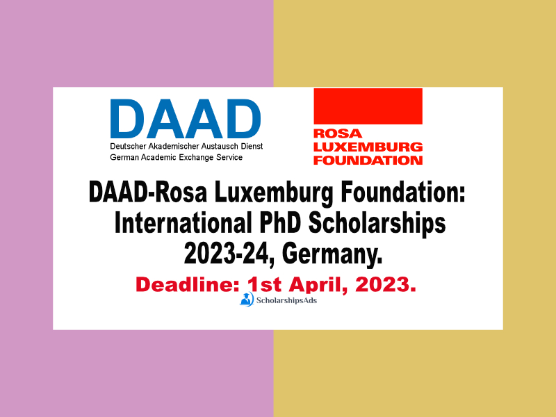  DAAD-Rosa Luxemburg Foundation: International PhD Scholarships. 