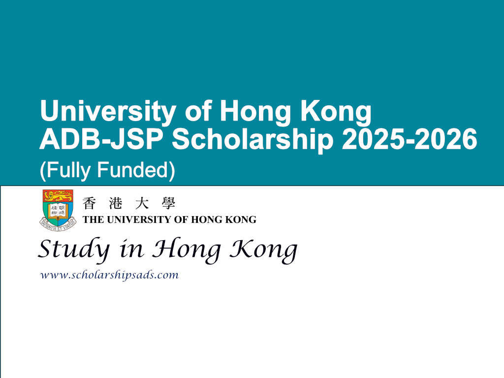 University of Hong Kong ADB-JSP Scholarship 2025-2026 (Fully Funded)
