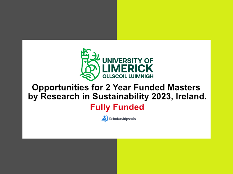  Opportunities for 2 Year Funded Masters by Research in Sustainability 2023 