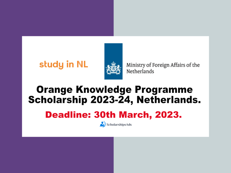  Orange Knowledge Programme Scholarships. 