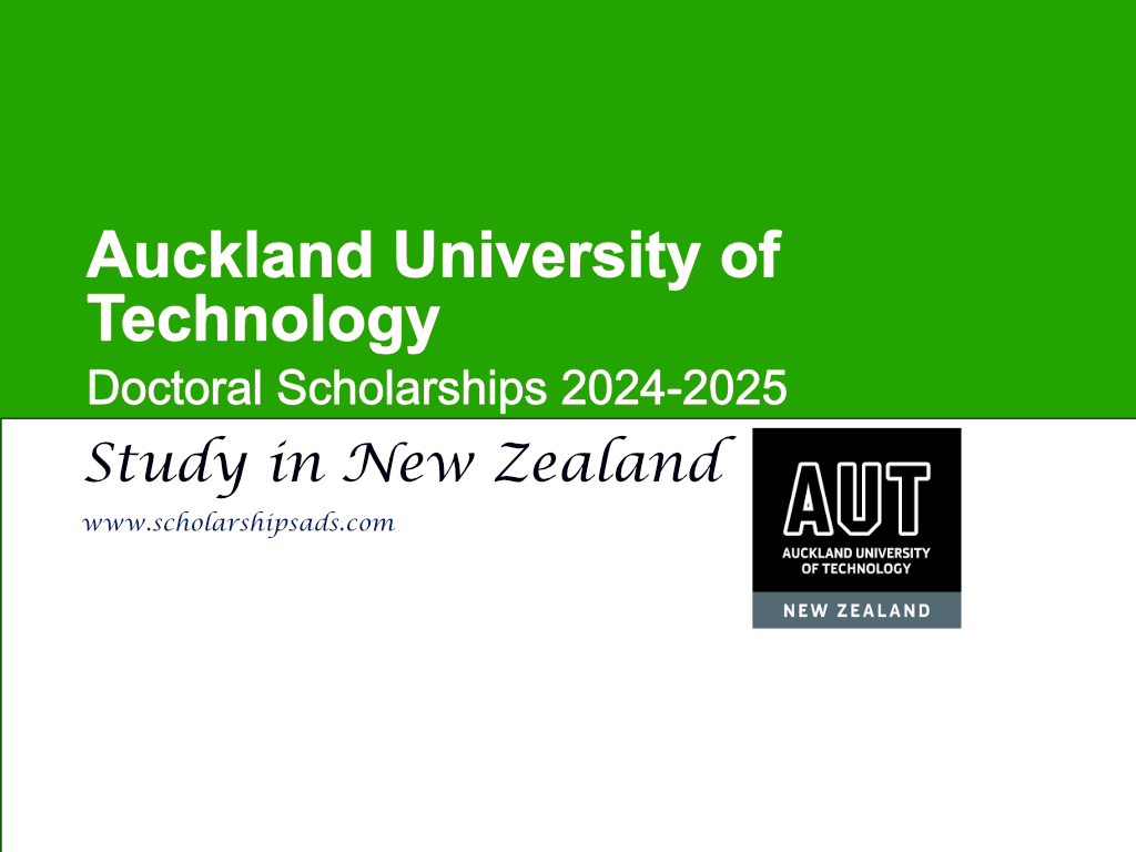Auckland University of Technology New Zealand Doctoral Scholarships 2024-2025