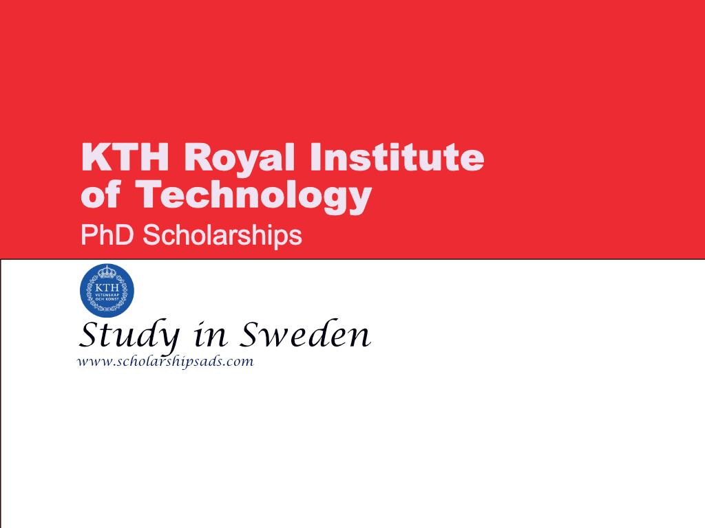 KTH Royal Institute of Technology PhD Scholarships 2023/24, Sweden.
