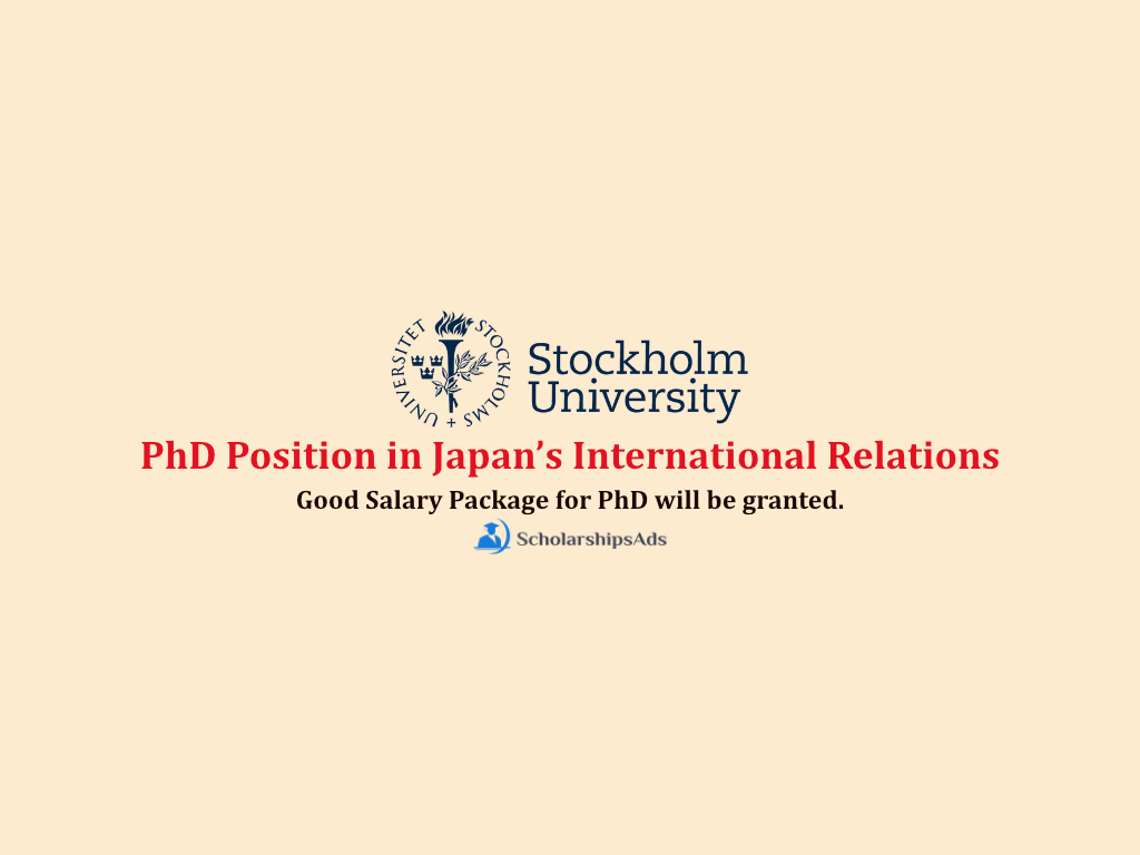 Stockholm University PhD Position in Japan’s International Relations, Sweden