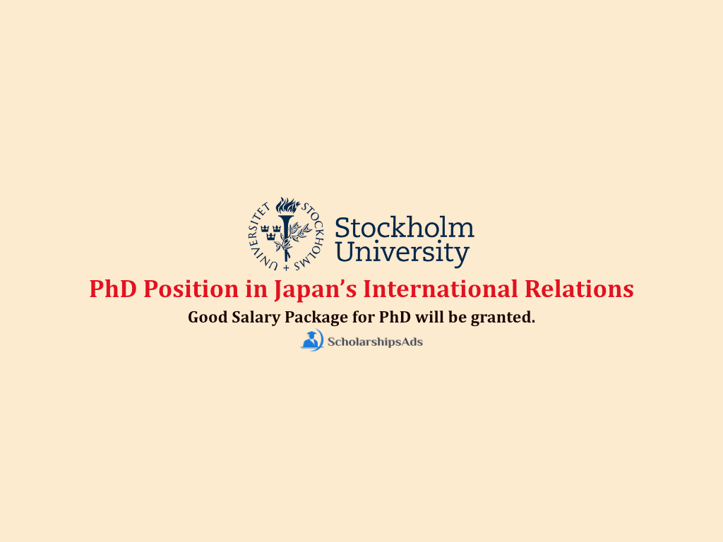  Stockholm University PhD Position in Japan’s International Relations, Sweden 