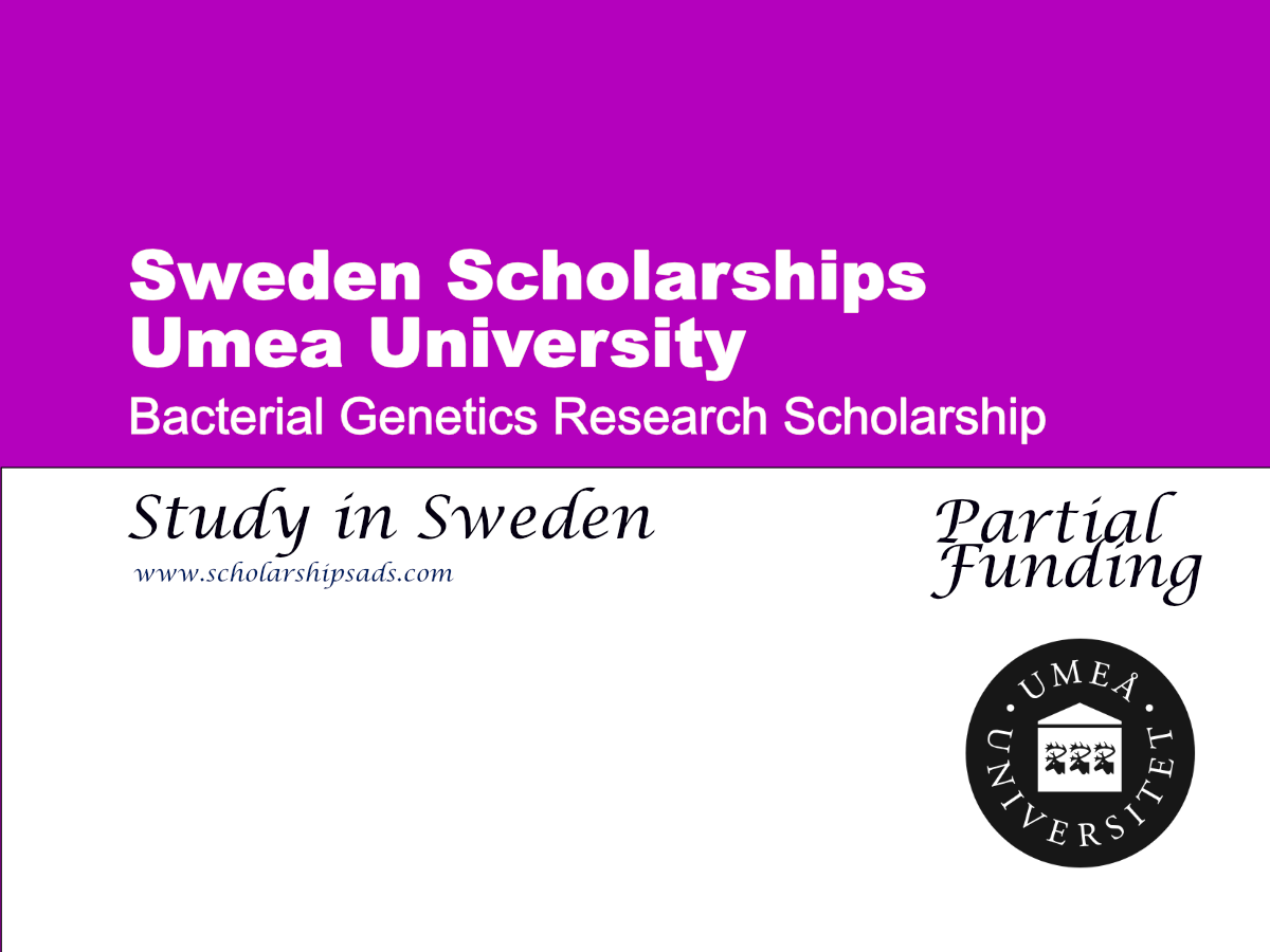 Umea University Bacterial Genetics Research Scholarship 2026, Sweden