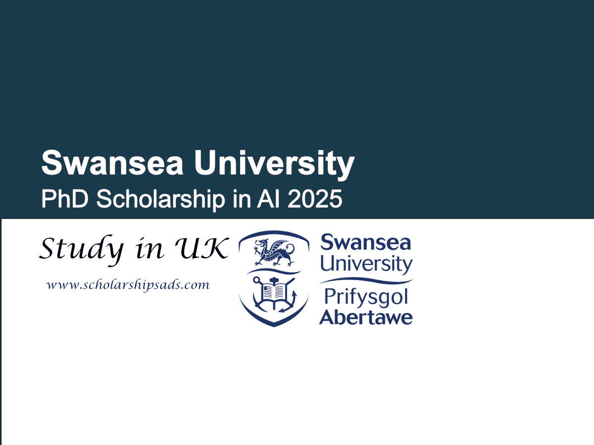 Swansea University UK PhD Scholarship in AI 2025 (Fully Funded)