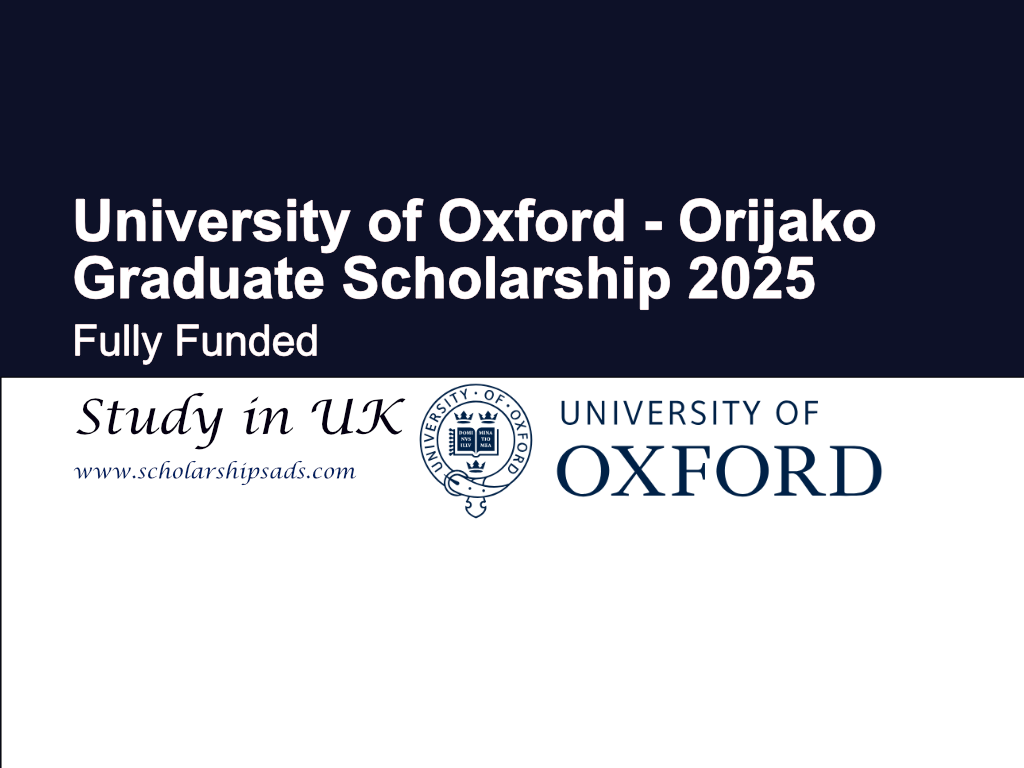 University of Oxford - Orijako Graduate UK Scholarship 2025 (Fully Funded)