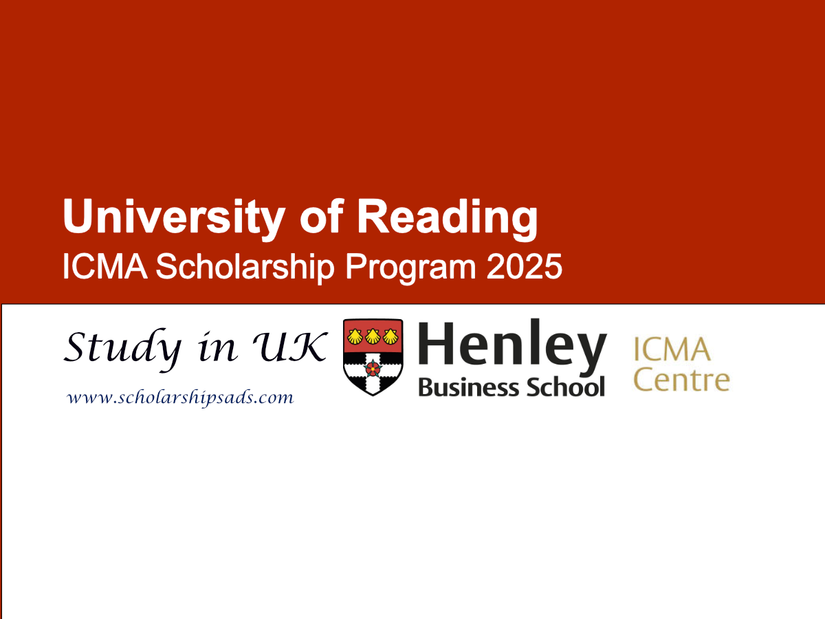 University of Reading ICMA UK Scholarships.