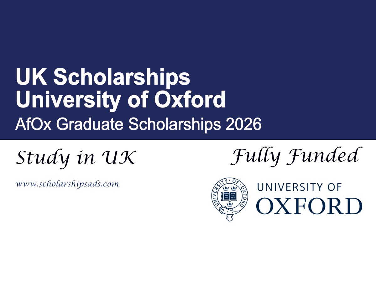 UK University of Oxford AfOx Graduate Scholarships 2026 (Fully Funded)
