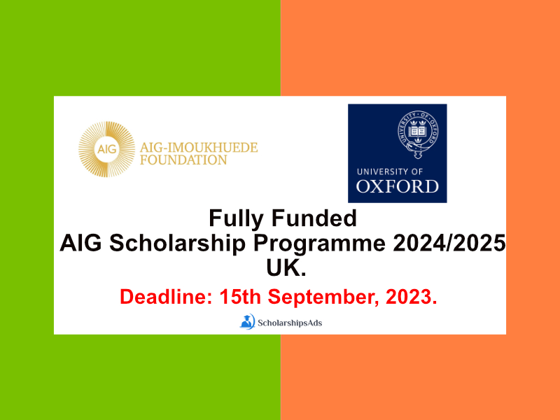 Fully Funded AIG Scholarships.