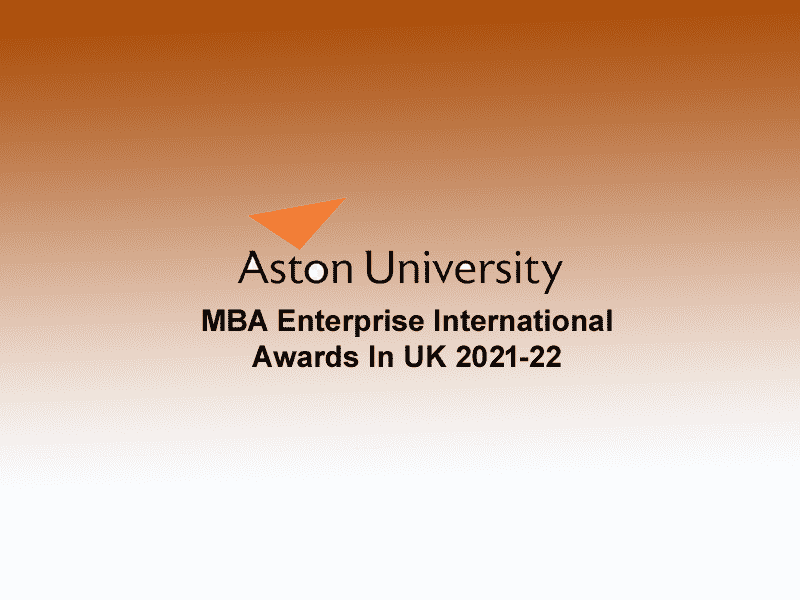  MBA Enterprise International Awards at Aston University, UK 2021-22 