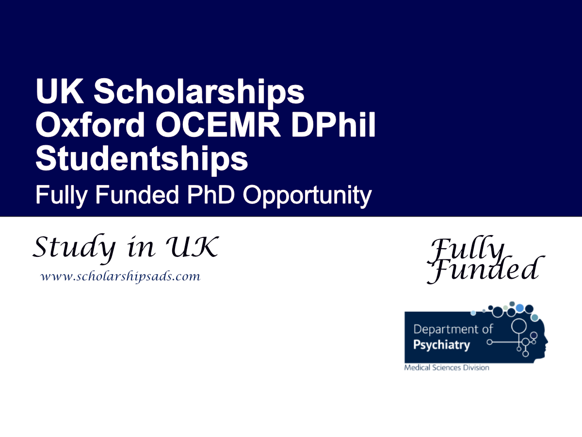 Fully Funded Oxford OCEMR DPhil Studentships 2027 in UK for PhD Candidates