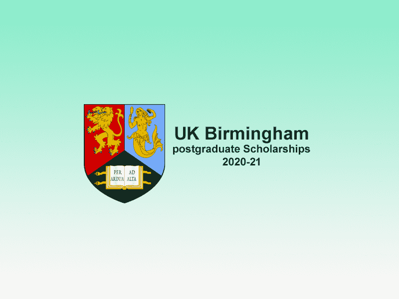 UK Birmingham Postgraduate Scholarships, 2020-21