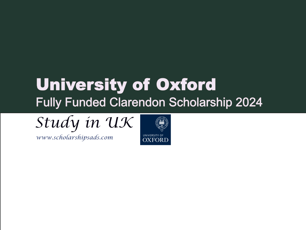 University of Oxford Clarendon Scholarship 2024, Study in UK.