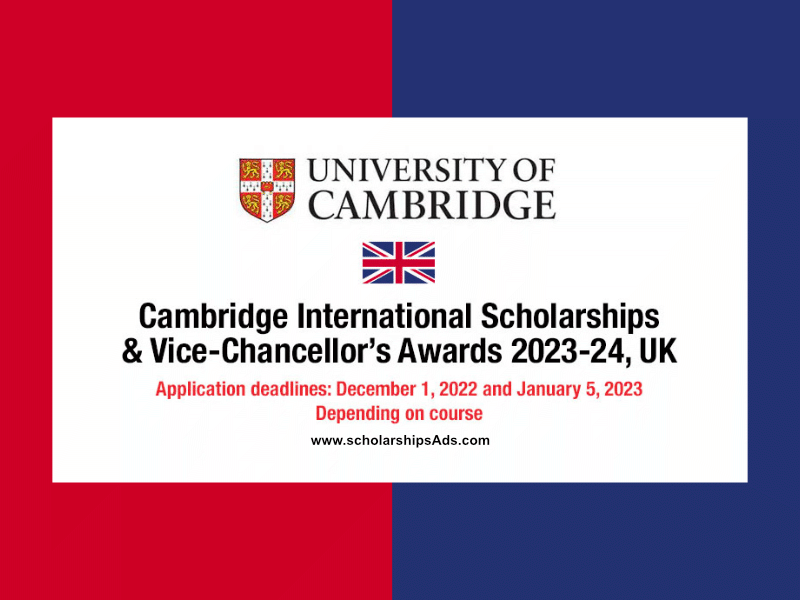 Cambridge PhD Scholarships and Awards UK 2023
