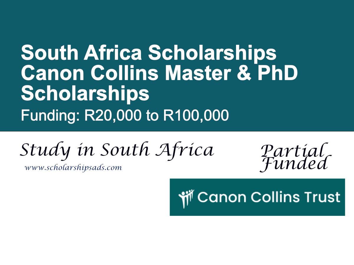 Canon Collins Master & PhD Scholarships 2027, South Africa